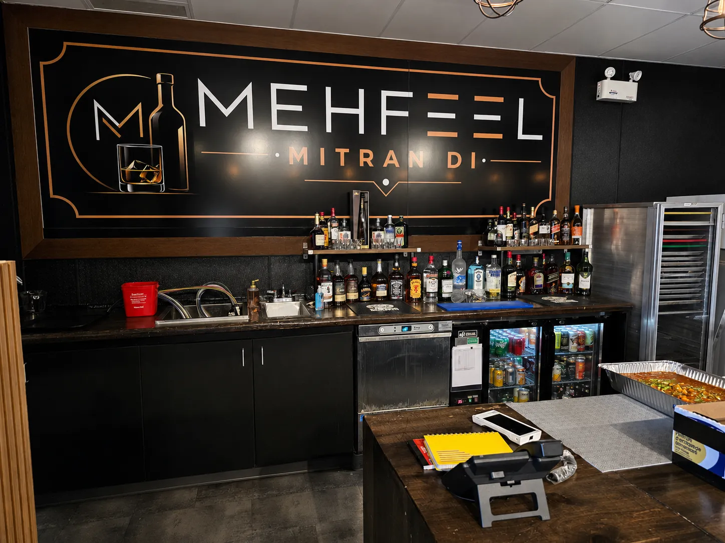 Interior view of Mehfeel Late Night Bar restaurant in Edmonton, AB