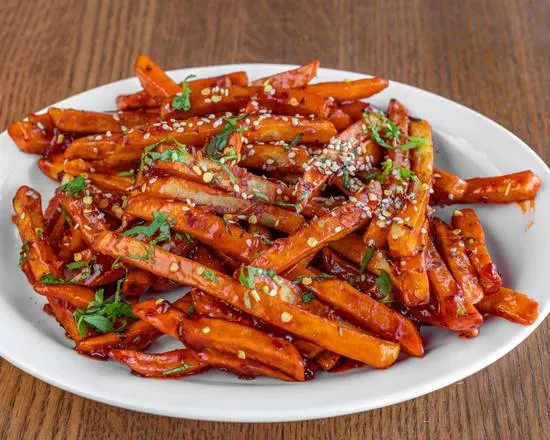 Delicious honey chilli fries in Edmonton, AB